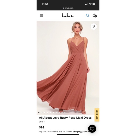 LULUS Rusty Rose Chiffon Maxi Gown - Picture 2 of 7